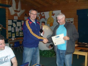 M Tweedy receiving his certificate 