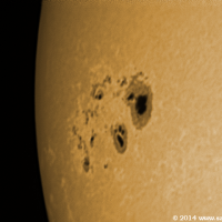 Sun spot AR1944 on 03-01-14