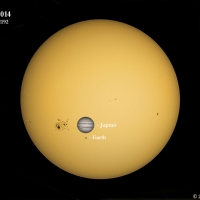 Sun, Jupiter, Earth Comparison