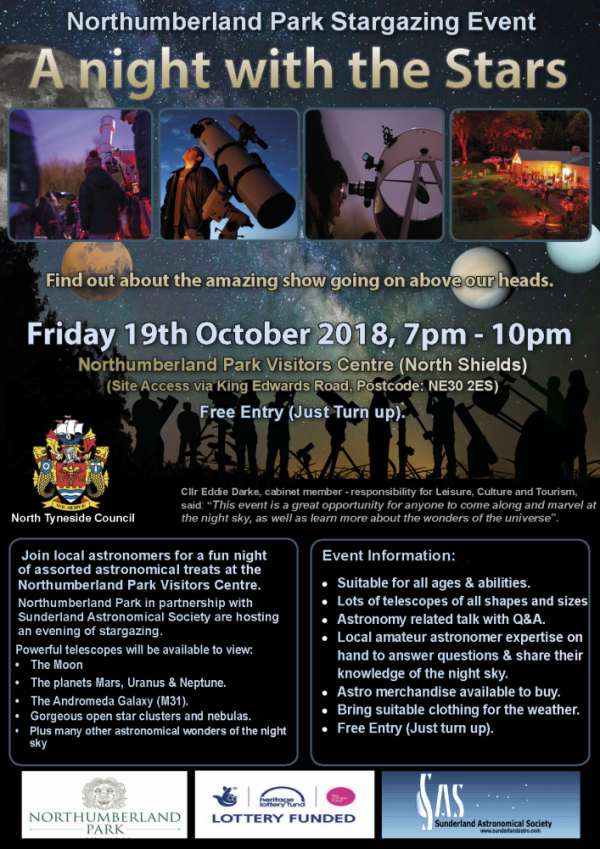 Northumberland Park Event 19th October 2018 v1.0-web Northumberland Parking Stargazing Event