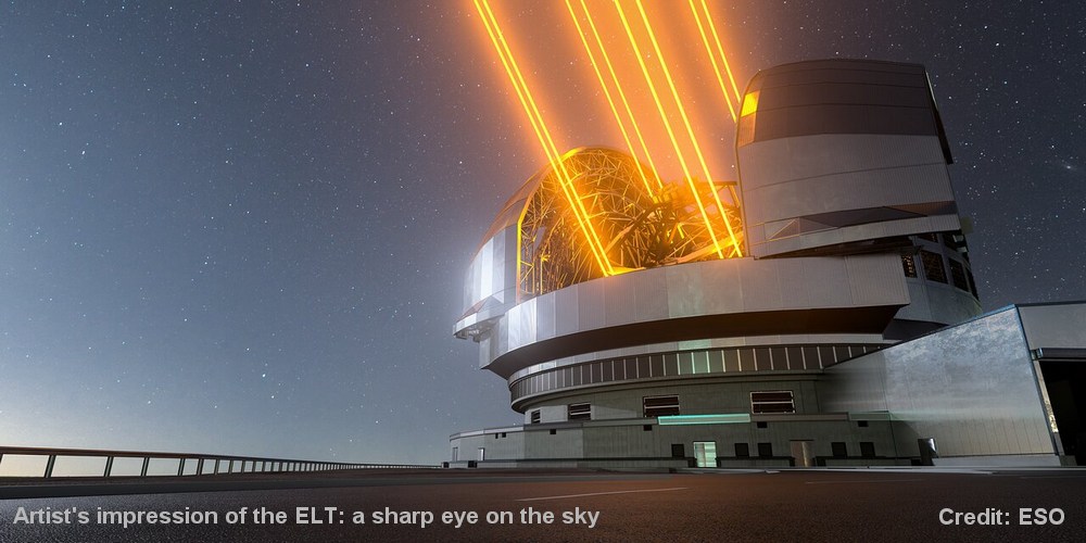 Artist's impression of the ELT: a sharp eye on the sky